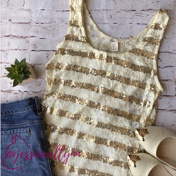 Forever 21 Tops - Forever 21 | sequin and lace tank camisole set top